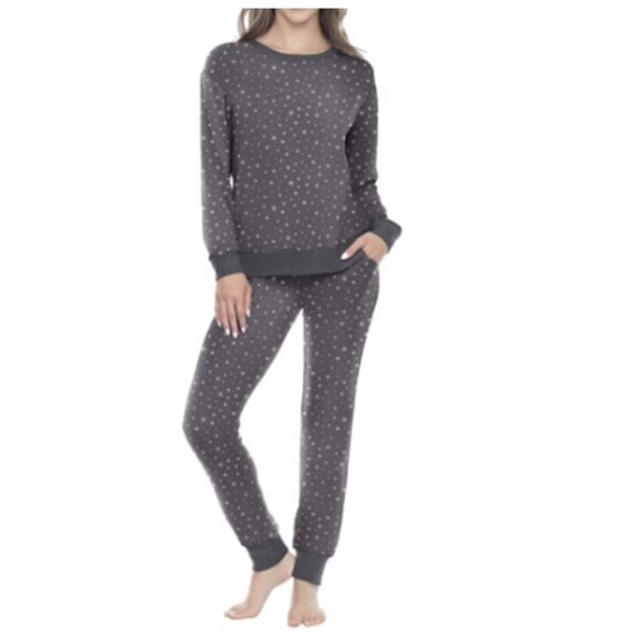 Honeydew New Star Seeker Brushed Jersey Lounge Gray Star Pajama Set 2Pc Set - Picture 1 of 12